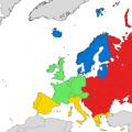 Geros kokybės Europos žemėlapis rusų kalba